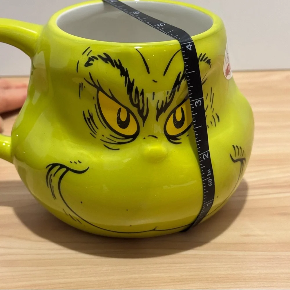 The Grinch Face Sculpted Mug Dr. Seuss Green Ceramic Coffee Cup ZB ZRIKE BRANDS - Picture 13 of 16